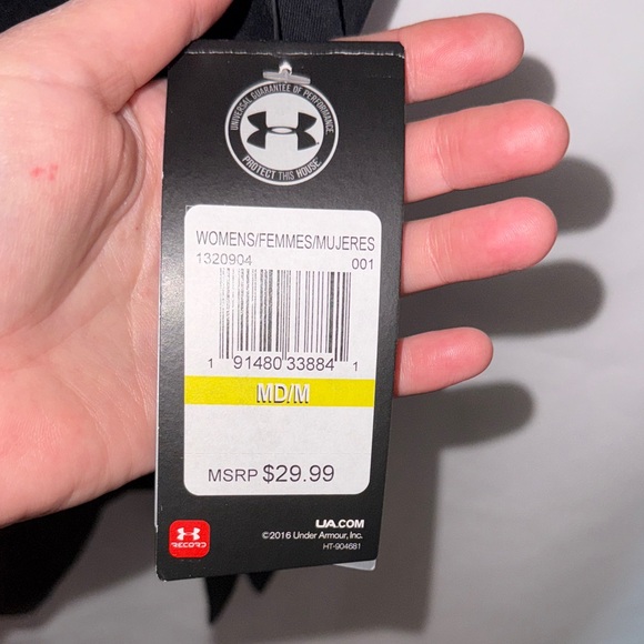 Under Armour Black Sleeveless Top with Patterned Blue Logo - Picture 5 of 9